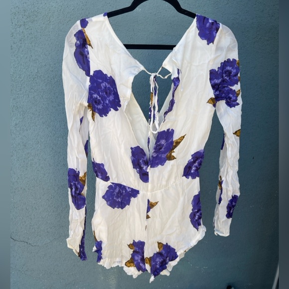 Winston White Floral Silk Romper - Picture 5 of 8